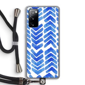 Blauwe pijlen: Samsung Galaxy S20 FE / S20 FE 5G Transparant Hoesje met koord