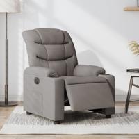 Fauteuil verstelbaar elektrisch stof taupe