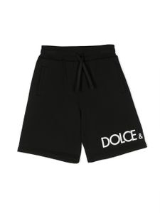 Dolce & Gabbana Kids short à logo imprimé - Noir