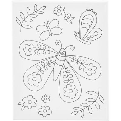 Creativ Company Schildercanvas met print, grote vlinder, d: 1,6 cm, afm 24x30 cm, 360 gr, 1 stuk