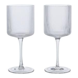 ferm LIVING Ripple Witte Wijnglazen Set van 2 - Clear