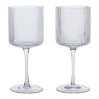 ferm LIVING Ripple Witte Wijnglazen Set van 2 - Clear