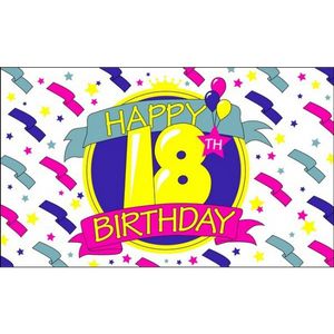 Verjaardags vlag Happy Birthday 18   -