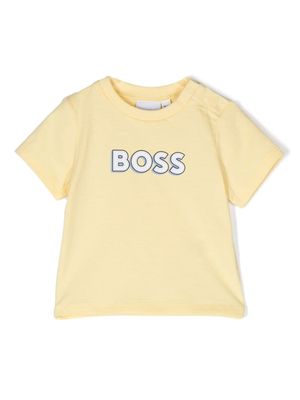 BOSS Kidswear t-shirt en coton à logo imprimé - Jaune