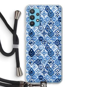 Blauw motief: Samsung Galaxy A32 4G Transparant Hoesje met koord