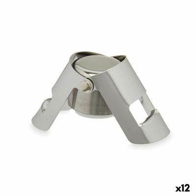 Champagne stop Kinvara KT970 Zilverkleurig Zilver Siliconen Roestvrij staal Plastic 6 x 5,5 x 3,5 cm Hermetisch (12 Stuks)