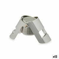 Champagne stop Kinvara KT970 Zilverkleurig Zilver Siliconen Roestvrij staal Plastic 6 x 5,5 x 3,5 cm Hermetisch (12 Stuks)