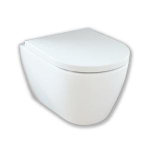 Royal Plaza Primo Toiletset - 48.5cm - hangend - spoelrandloos - diepspoel - verkort - met zitting - softclose - quick release - mat wit SW651882/SW800095