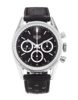 Horlogeband Tag Heuer CS3113 / BC0726 Leder Zwart 18mm