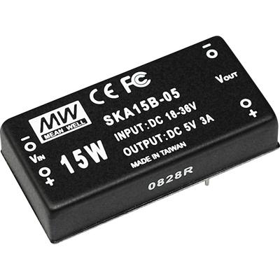 MW Mean Well SKA15B-12 DC/DC-converter 15 W Aantal uitgangen: 1 x Inhoud 1 stuk(s)