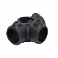 Kruisklem open mat zwart structuur met inbusbout steigerbuis Ø 33.7mm