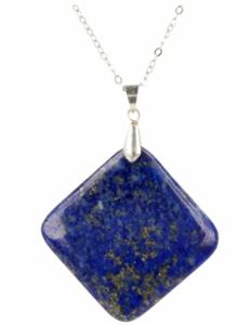 Lapis Lazuli edelsteen hanger vierkant Afghanistan zonder ketting