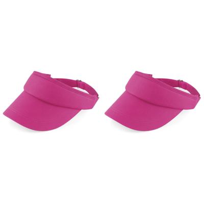 Zonneklep - 2x stuks - fuchsia roze - volwassenen - sportieve zonneklep