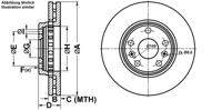 Remmenset, remschijf ATE, Remschijftype: Geventileerd: , Inbouwplaats: Vooras, u.a. für Renault