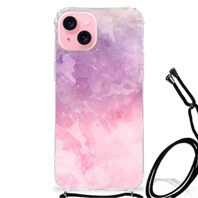 Back Cover iPhone 15 Plus Pink Purple Paint Back Cover iPhone 15 Plus Pink Purple Paint