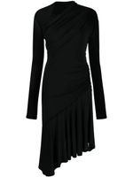 PINKO robe asymétrique à manches longues - Noir