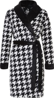 Rebelle badjas dames fleece - pied de poule