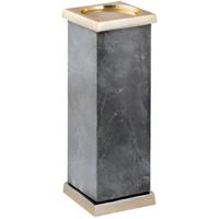 PTMD kaarsenhouder alanna marmer zwart/goudkleurig 33,5 cm | 2 stuks