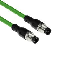 ACT SC3860 Industriële Sensorkabel | M12A 8-Polig Male naar M12A 8-Pins Male | Ultraflex TPE kabel | Afgeschermd | IP67 | Groen | 1,5 meter