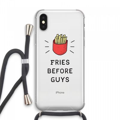Fries before guys: iPhone XS Max Transparant Hoesje met koord