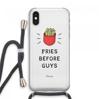 Fries before guys: iPhone XS Max Transparant Hoesje met koord
