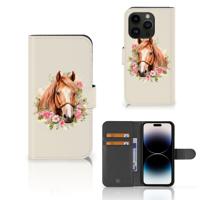 Telefoonhoesje | Met pasjeshouder | voor iPhone 15 Pro Paard
