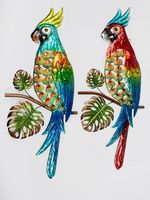 Wanddecoratie gekleurde papegaai - thumbnail