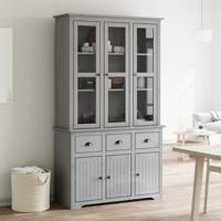Hoge kast BODO 115,5x43x200,5 cm massief grenenhout grijs