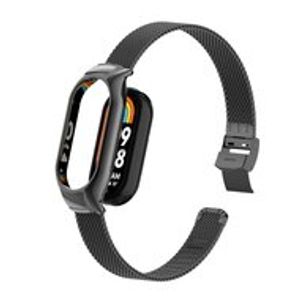 Milanese bandje met case - Zwart - Xiaomi Smart band 8