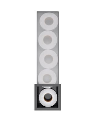Hotbath &MORE Inbouw reserverol houder voor 6 rollen 16x60x14cm Geborsteld Zwart PVD