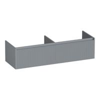 Brauer Embrace Wavy - Onderkast - 140 cm - met 2 Softclose Lades Greeploos en 2 Sifon Uitsparingen - Mat Grijs