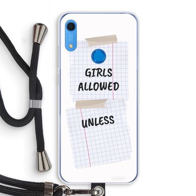 No Girls Allowed Unless: Huawei Y6s Transparant Hoesje met koord