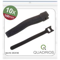 Quadrios 23CA184 Klittenband kabelbinder Om te bundelen Haak- en lusdeel (l x b) 150 mm x 12 mm Zwart 10 stuk(s)