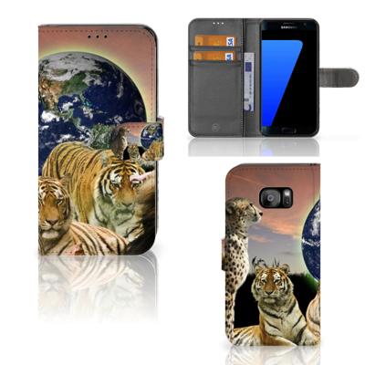 Samsung Galaxy S7 Edge | Telefoonhoesje | Met pasjeshouder | Roofdieren