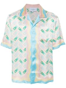 Casablanca chemise Ping Pong en soie - Bleu