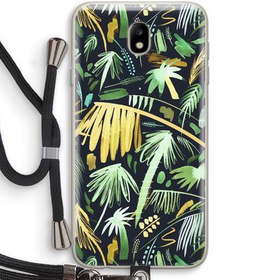 Tropical Palms Dark: Samsung Galaxy J7 (2017) Transparant Hoesje met koord