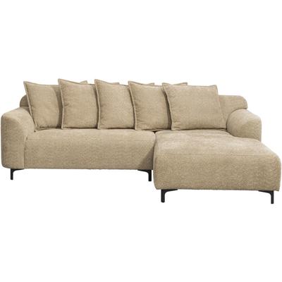 Leen Bakker - Bank Elsa Met Chaise Longue Rechts - Stof - Taupe - 177x246x84 Cm