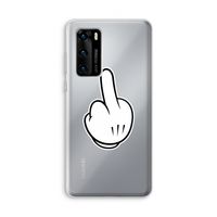 Middle finger white: Huawei P40 Transparant Hoesje