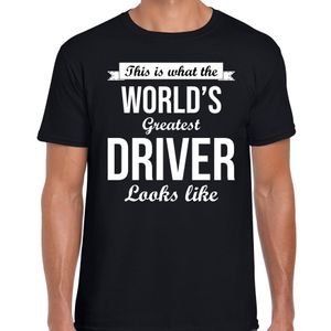 Worlds greatest driver t-shirt zwart heren - Werelds grootste coureur cadeau