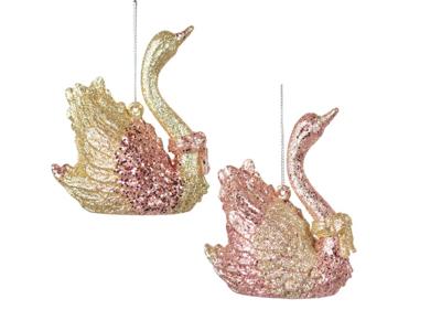 Orn.plc zwaan roze l8cm - Kurt s adler