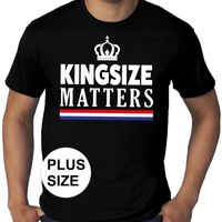 Koningsdag Kingsize Matters grote maten shirt zwart heren - thumbnail