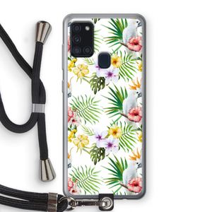 Gele kuif: Samsung Galaxy A21s Transparant Hoesje met koord