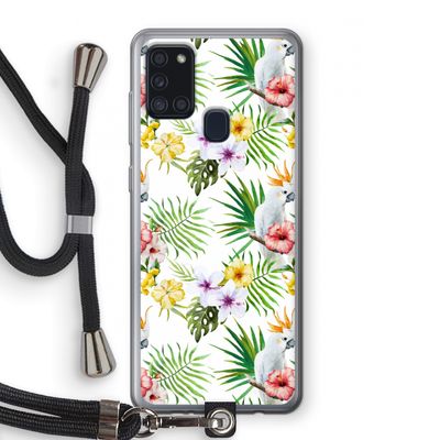 Gele kuif: Samsung Galaxy A21s Transparant Hoesje met koord