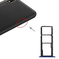 SIM-kaart lade + SIM-kaart lade + micro SD-kaart lade voor Huawei Y5 (2019) (blauw)