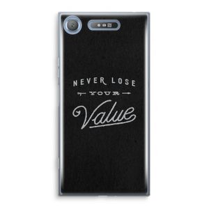 Never lose your value: Sony Xperia XZ1 Transparant Hoesje