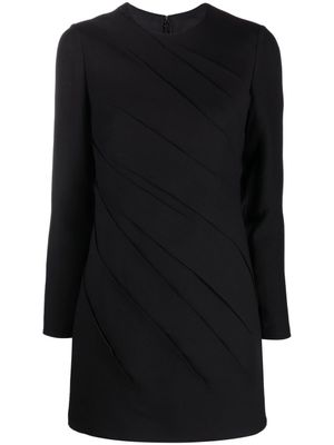 Valentino Garavani robe courte froncée à manches longues - Noir
