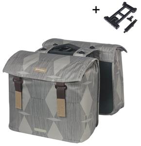 Basil Dubbele fietstas elegance mik 40 - 49 liter - chateau taupe
