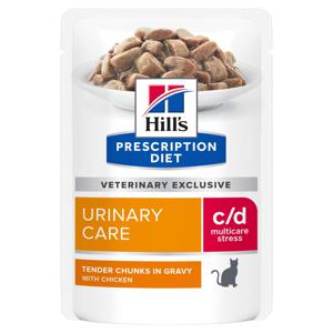 Hill's C/D Multicare Stress Urinary kattenvoer nat met Kip 12x85g maaltijdzakje multipack
