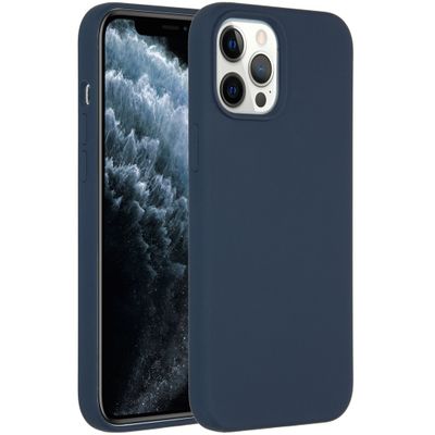 AccezzLiquid Silicone Backcover iPhone 12 Pro Max Telefoonhoesje Blauw