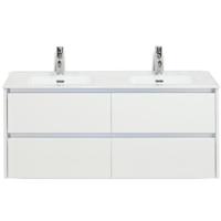 Dante Badmeubelset 120 cm - 4 Laden Wit Hoogglans - Keramische Wastafel Wit Cover
